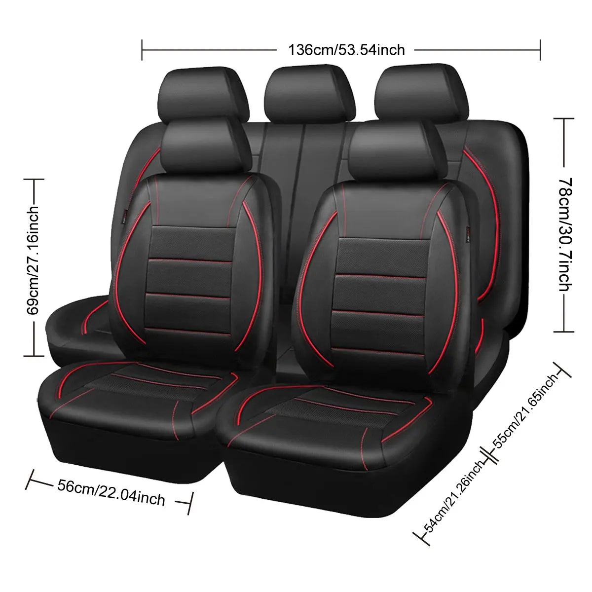 Universal Leather Car Seat Covers Simple Style Breathable Full Set or Front Pair