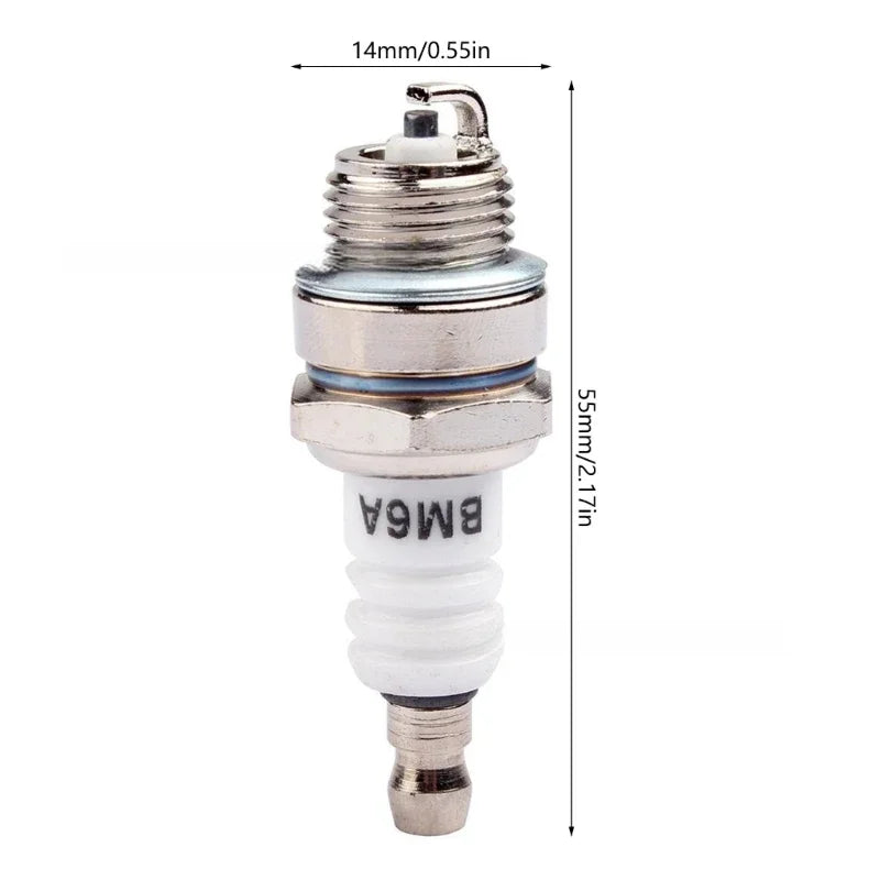 BM6A Spark Plug Glow Plug Small Engine For 2 Stroke Gasoline Chainsaw Lawn Mower  Brush Cutter Strimmer，Replaces M7/L7T/CJ8/1560