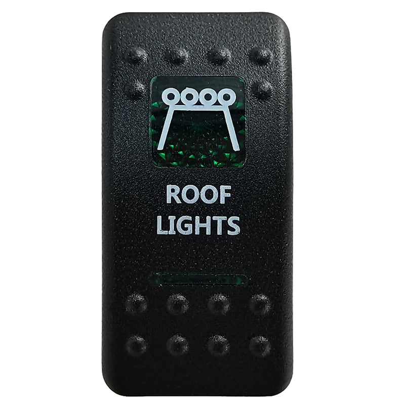 Green LED Rocker Switch - Waterproof SPST & DPDT Options