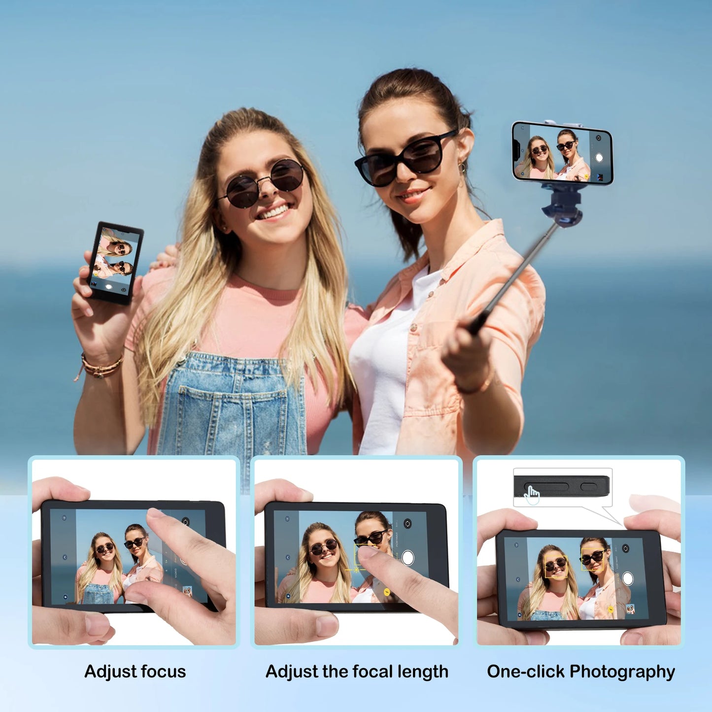 Phone Selfie Monitor Touchscreen Wireless Magnetic Mount Vlog Phone Rear Camera Selfie WiFi Bluetooth Connection for Selfie Live