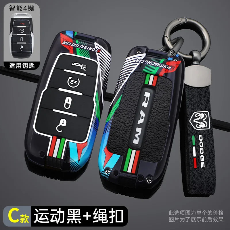 Zinc Alloy Key Fob Case Cover - Dodge RAM 1500-5500, TRX, Rebel