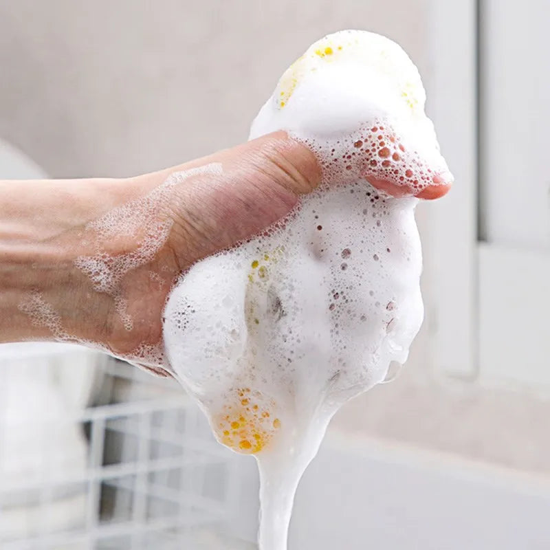 Kitchen Double-Sided Dishwashing Sponge Reusable Brushing Pots Wipes Pans Cleaning Cloth Home Grease Removal Dishwashing Cloth