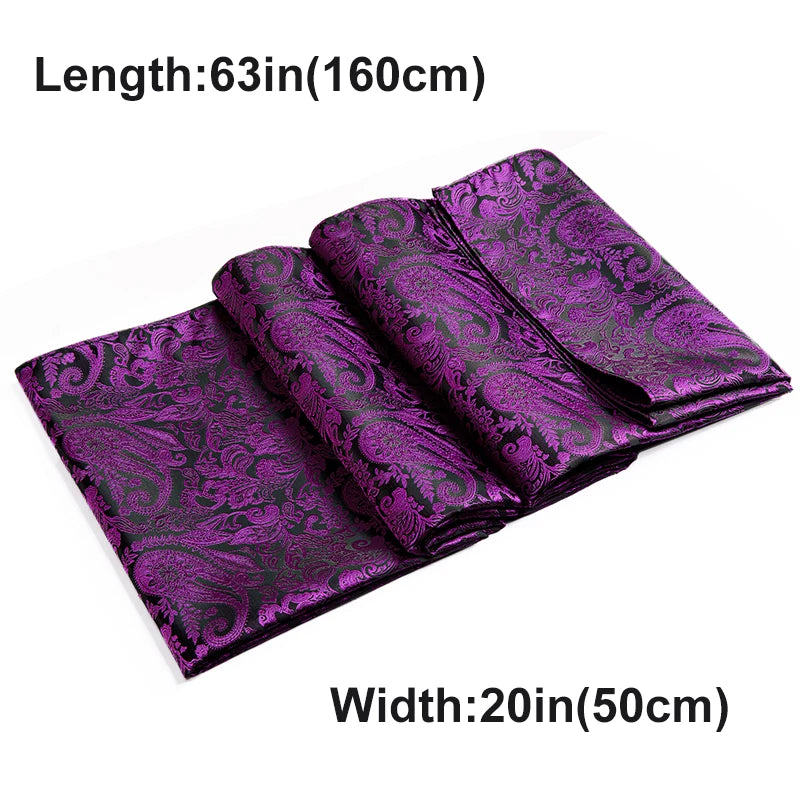 Men's Purple Paisley Long Scarf - 160cm Winter Wrap - photo 5