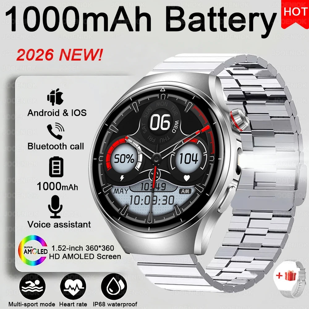 2026 G6 Max Smartwatch – 1000mAh Battery, Bluetooth Call, GPS Tracking & LED Flashlight | Men