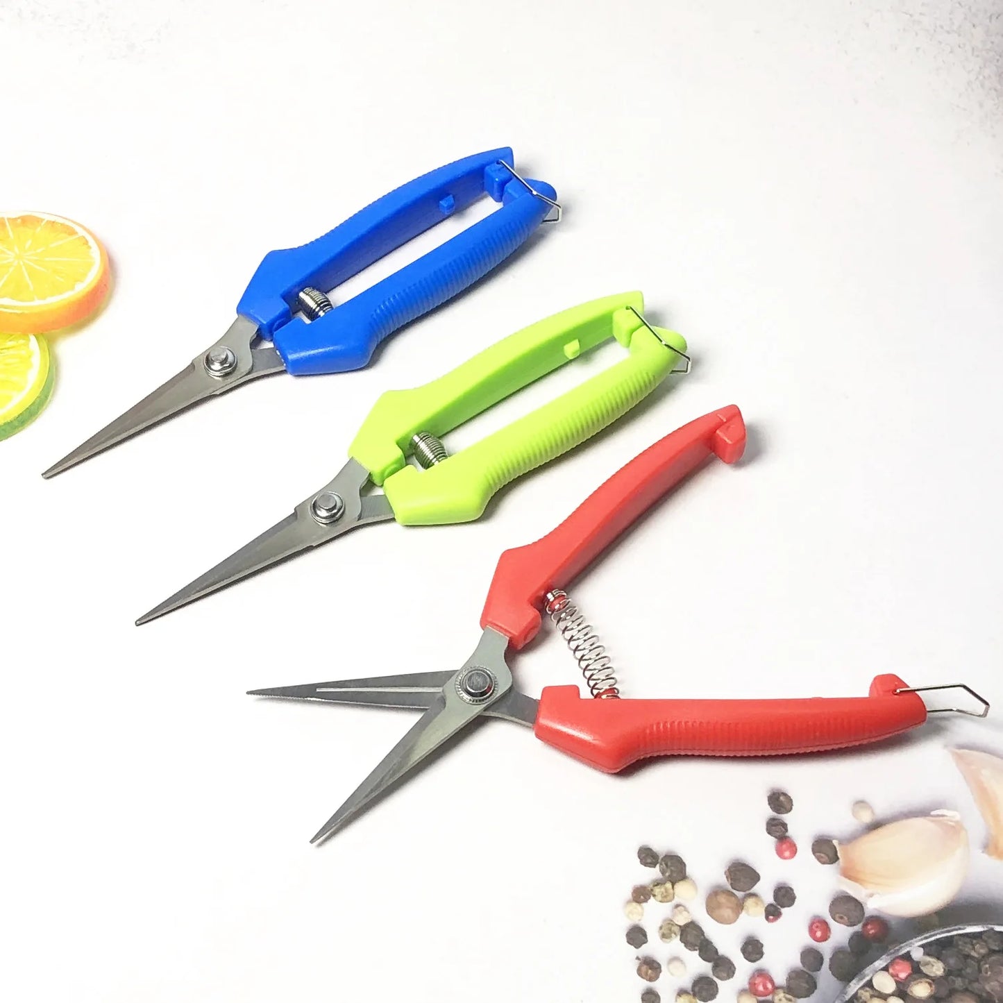 Straight-Head Pruning Shears — Stainless Steel Bonsai Garden Scissors