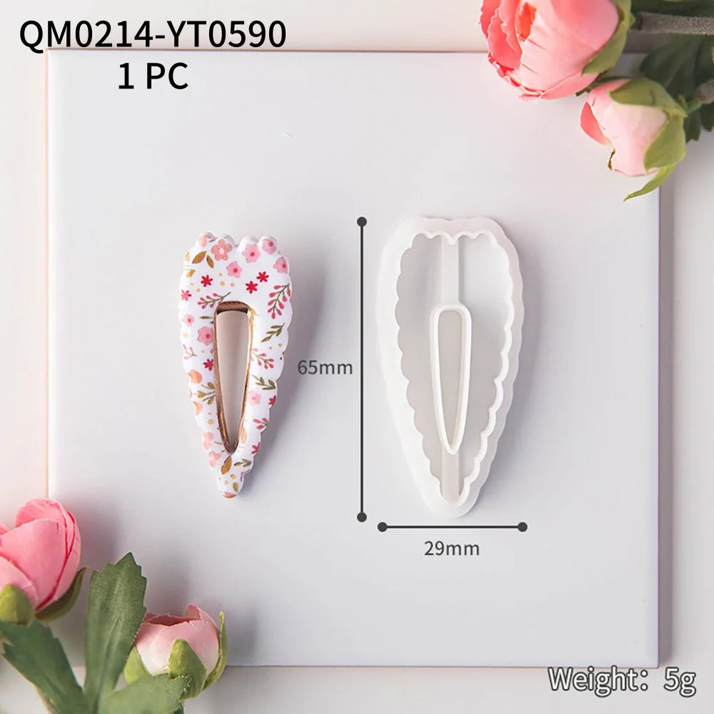 1PC Various Styles Geometric Shape Flower Tile Pattern Polymer Clay Mould Hairpin Embossing Clay Mold Jewelry Making Clay Tools