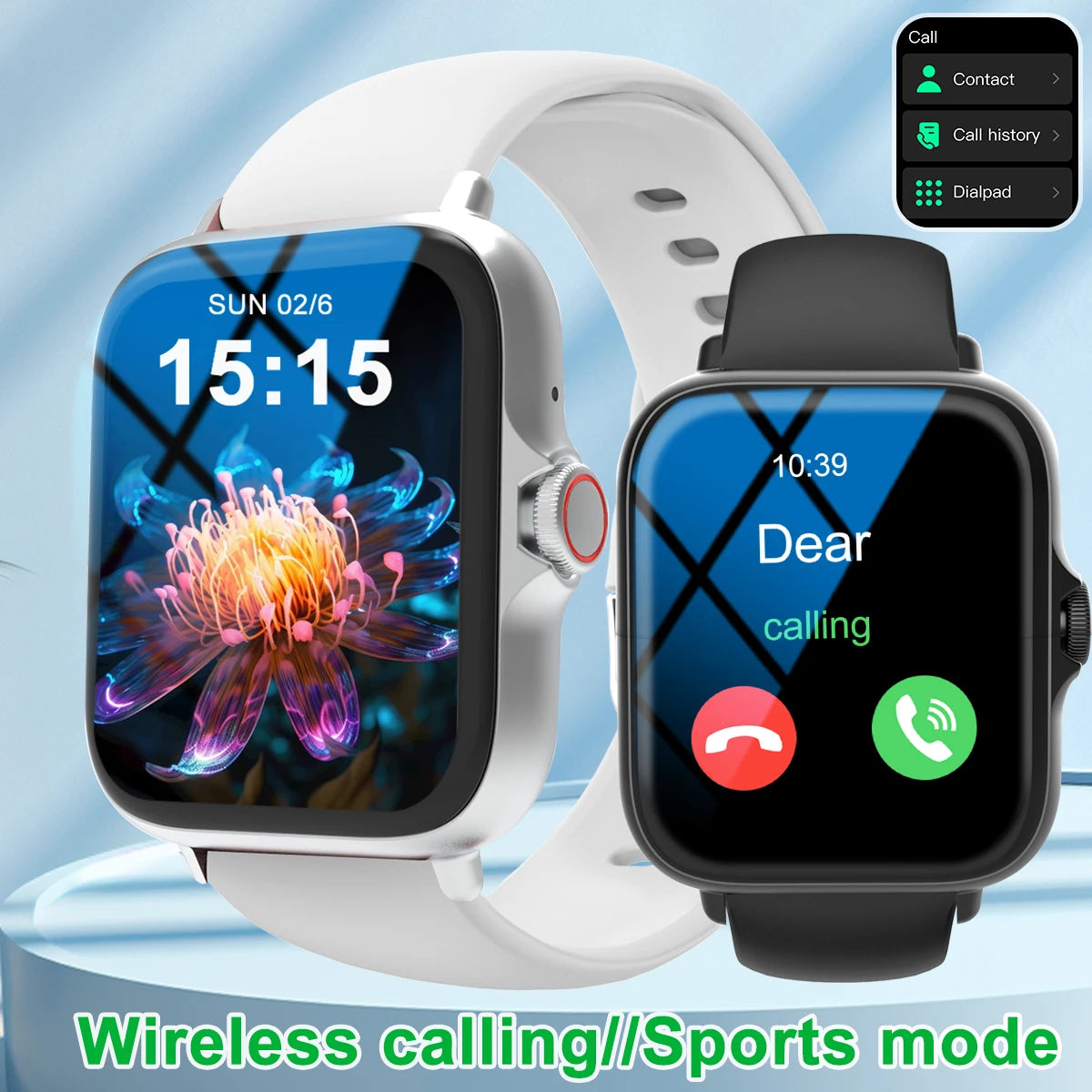 Full Touchscreen Smart Watch — Calls, Messages & Music Control (iOS & Android)