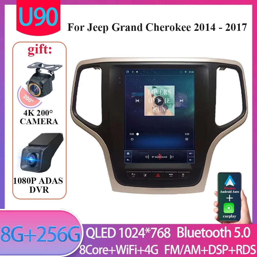 9. 7Inch For Jeep Grand Cherokee WK2 2014 - 2017 Wireless Carplay AutoRadio Car Radio Android 14 7862CPU Multimedia-player GPS