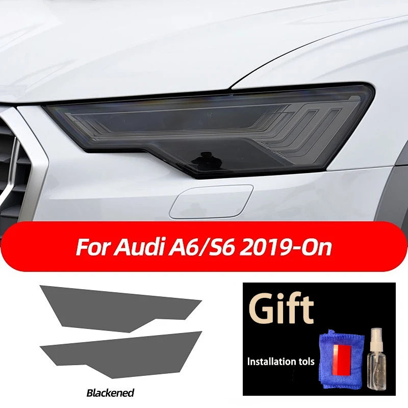 Smoked Black TPU Sticker Car Headlight Protective Film For Audi A3 8V S3 A4 B8 B9 A5 A6 S6 C8 A7 A8 D4 TT TTS Q3 Q5 Q7 Q8 RSQ8