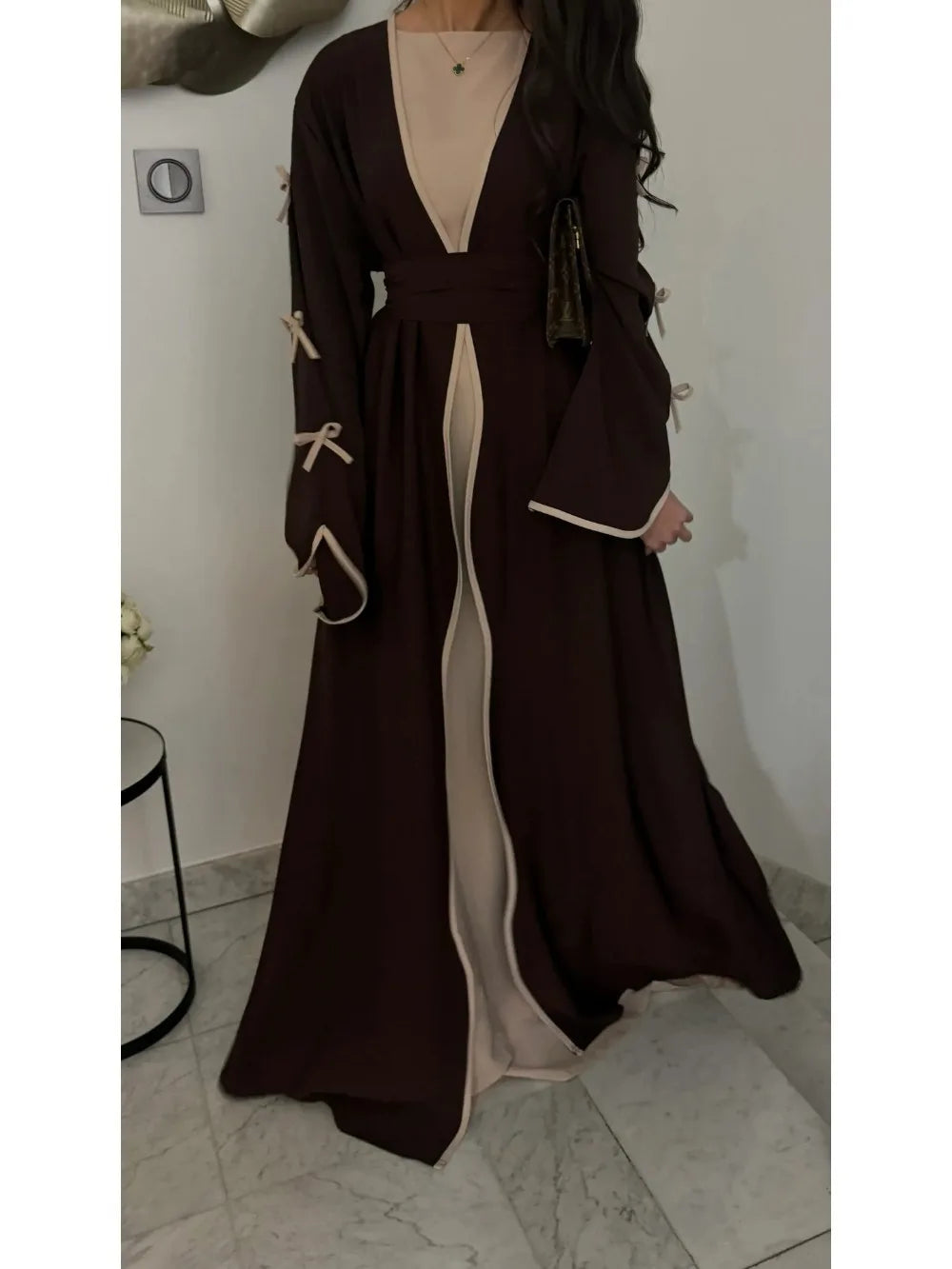 Eid Bow Abaya Women Cardigan Dress Muslim Party Caftan Robe Jalabiya Morocco Dubai Kaftan Islam Vestidos Largos Ramadan 2026