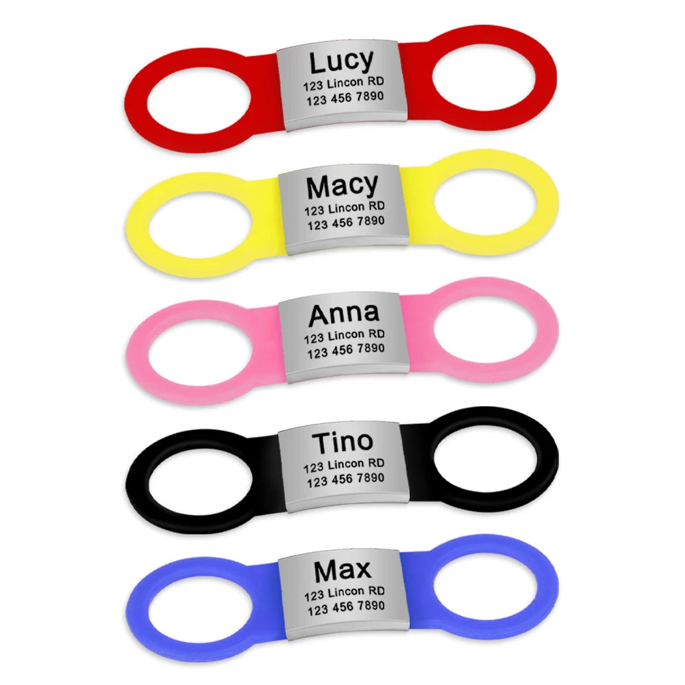Engraved Pet ID Tag - Stainless Steel Name & Phone Nameplate