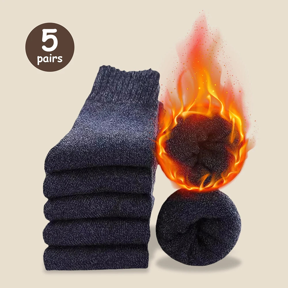 Men's Thick Terry Crew Socks, 3 or 5 Pairs