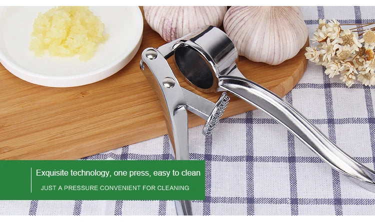 Stainless Steel Garlic Masher & Ginger Grinder – Manual Kitchen Extruder Tool | Vegetable Press
