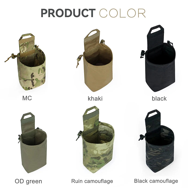 Tactical Foldable Recycling Bag Dump Pouch MOLLE Drop Pouch durable Mini  Magazine Utility Pouch