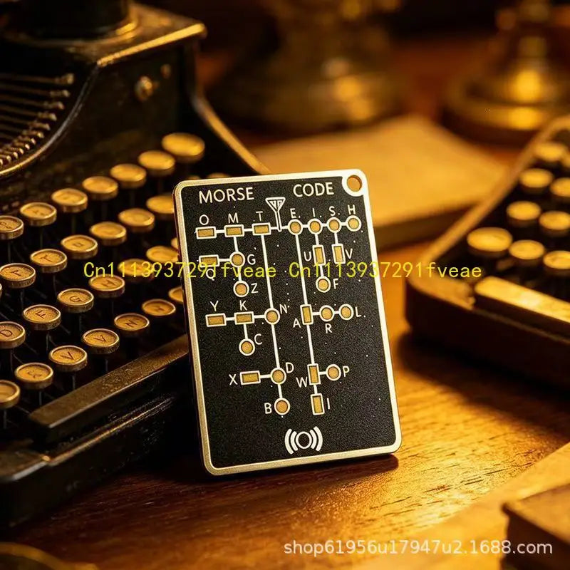 Morse Code Trainer Card Pro, Professional PCB Style with Interactive LEDs & Signal Buttons for Adult Morse Code Learning