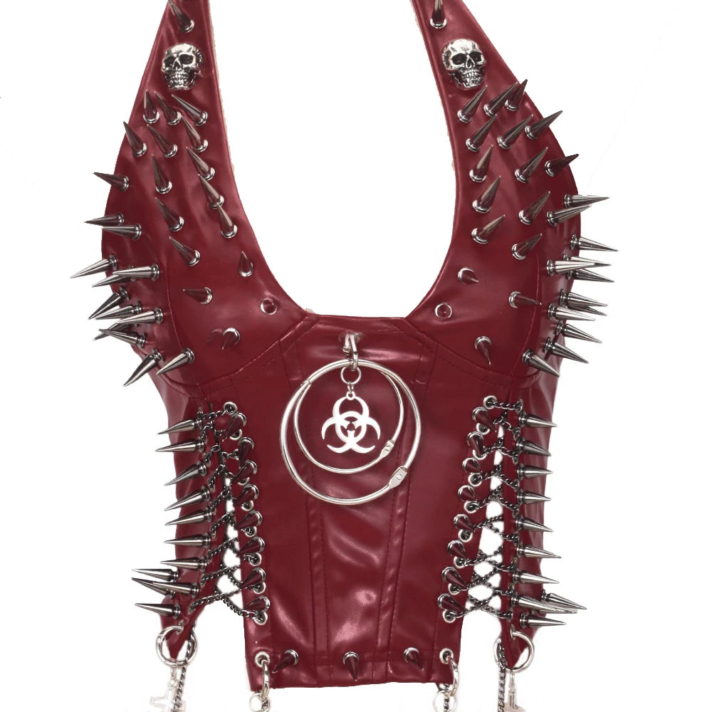 Women's Studded Y2K Grunge Tank Top — Gothic Spiked Cami