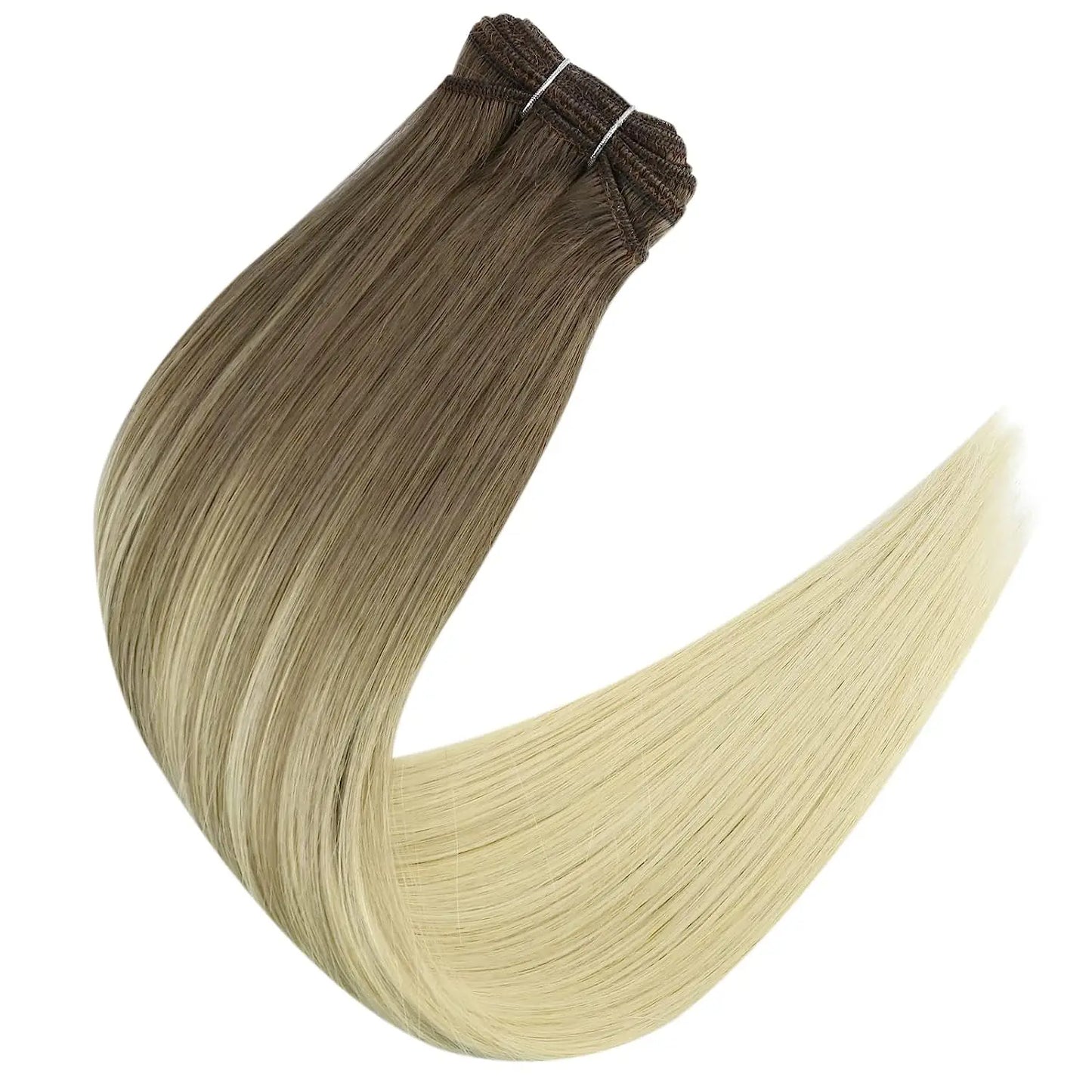 Full Shine Hair Bundles 100% Human Hair Weft Extensions Ombre Blonde Color100g Sew In Silky Straight Remy Skin Double Weft