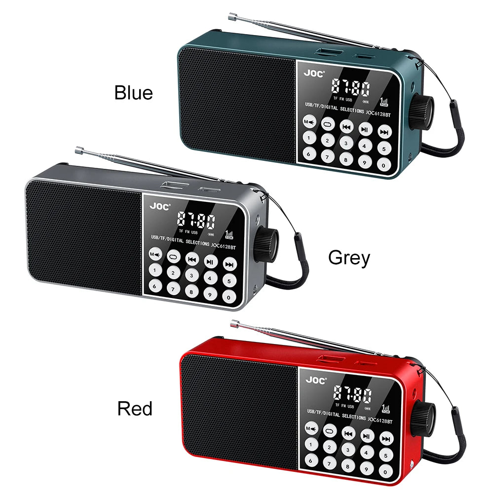 Mini Portable Radio Bluetooth-Compatible Broadcasting Player Radio LED Digital Display Stereo MP3 Player for Emergency Hurricane