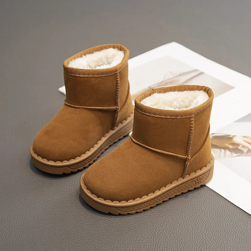 Kids Fur-Lined Platform Snow Boots - Slip-On Short Winter Boots - photo 3