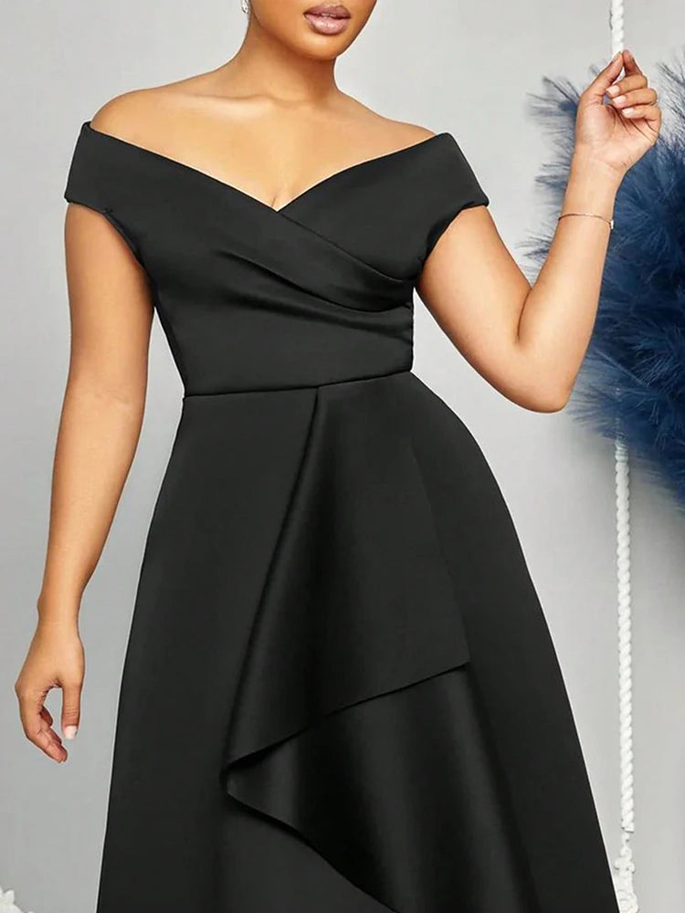 Off-Shoulder Evening Maxi Dress – Wedding & Bridesmaid