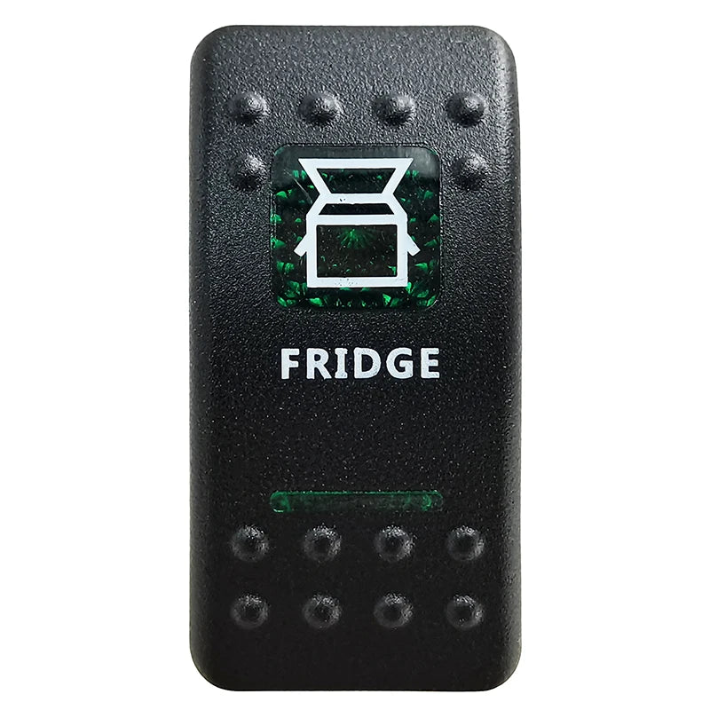 Green LED Rocker Switch - Waterproof SPST & DPDT Options