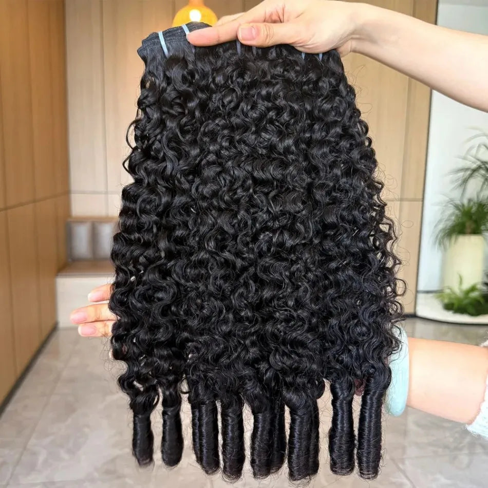 32Inch Burmese Curly Hair Bundles 12A Burmese Virgin Raw Human Hair Bundles Unprocessed Weaving Water Wave Curly Hair Extensions