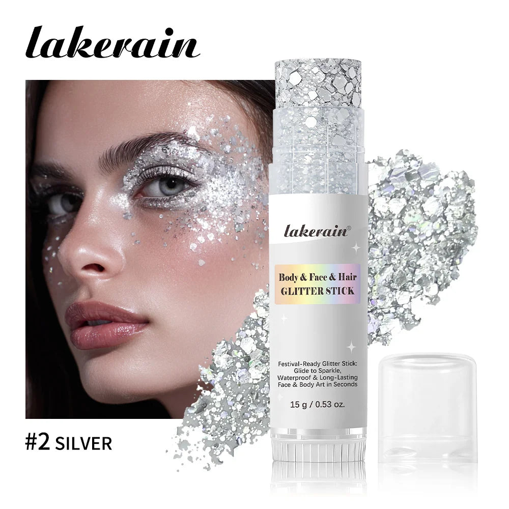 Body Shimmer Stick Glitter Glow Waterproof Long Lasting Non Sticky Smooth Rich & Dazzling Glitters Body For Festival Party Makeu