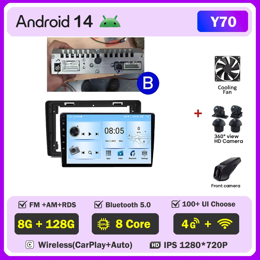 Car Stereo with Apple CarPlay & Android Auto, Compatible with Renault Trafic 2, Opel Vivaro A & Nissan Primastar