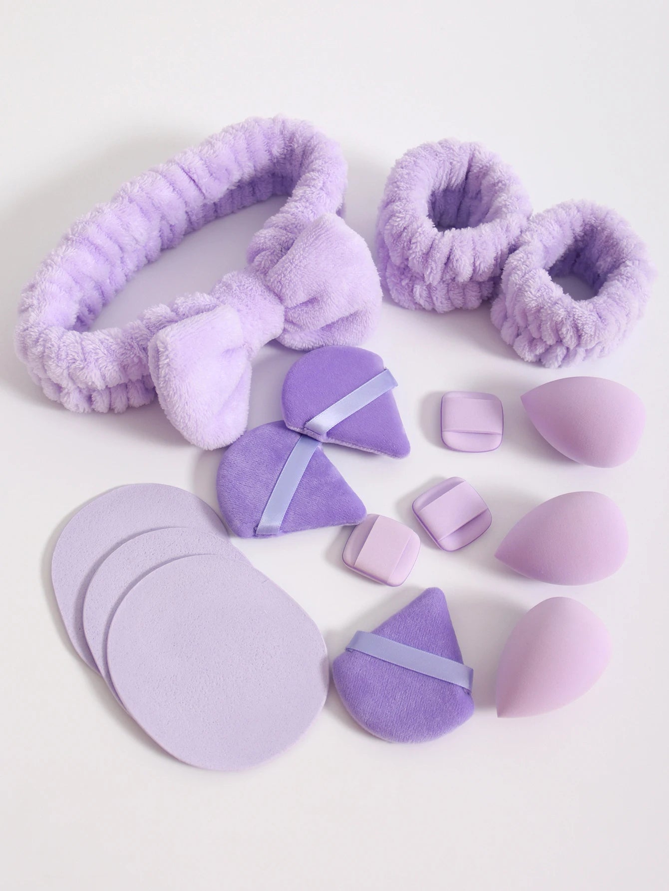 15Pcs Cosmetic Puff Makeup Sponge Blender Beauty Egg Foundation Sponges Puff Wash Face Headband Wristband Make up Accessories