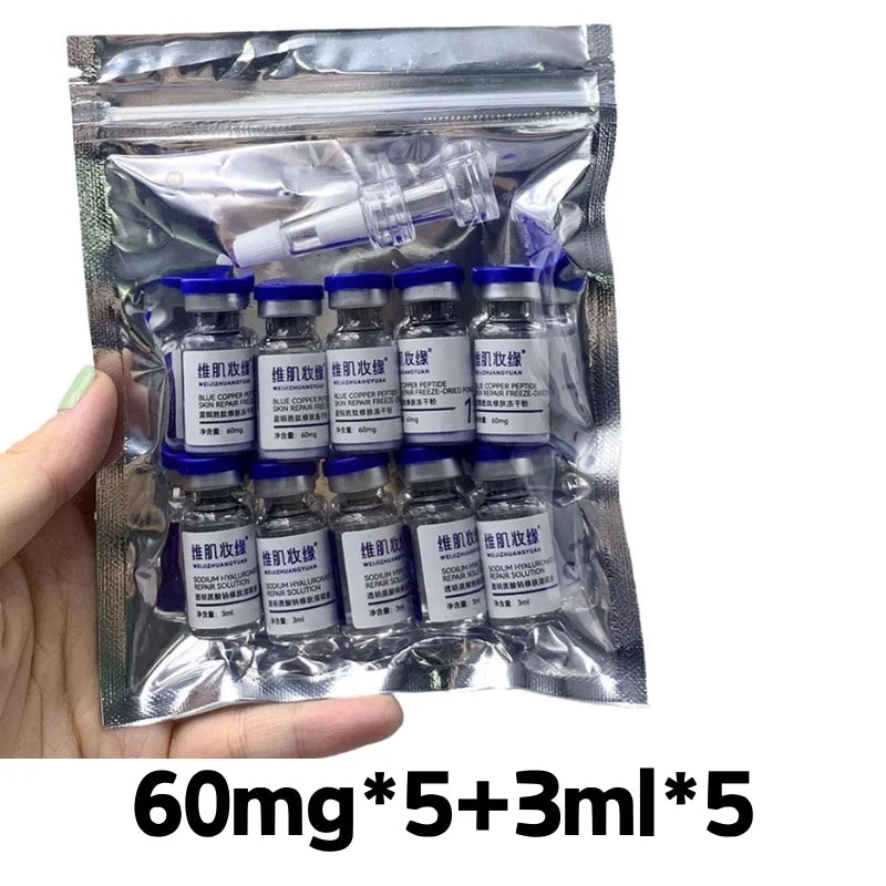 GHK-CU Copper Lyophilized Powder Anti-wrinkle And Firming Blue Copper Skin Repair Freeze-dried Powder Set Reduce Fine Lines