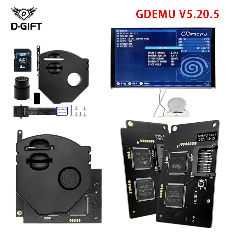 GDEMU V5.20.5 For SEGA Dreamcast Optical Drive Emulation Board and Remote Card Mount Kit DC Console GDU DC VA1 Gdemu Board