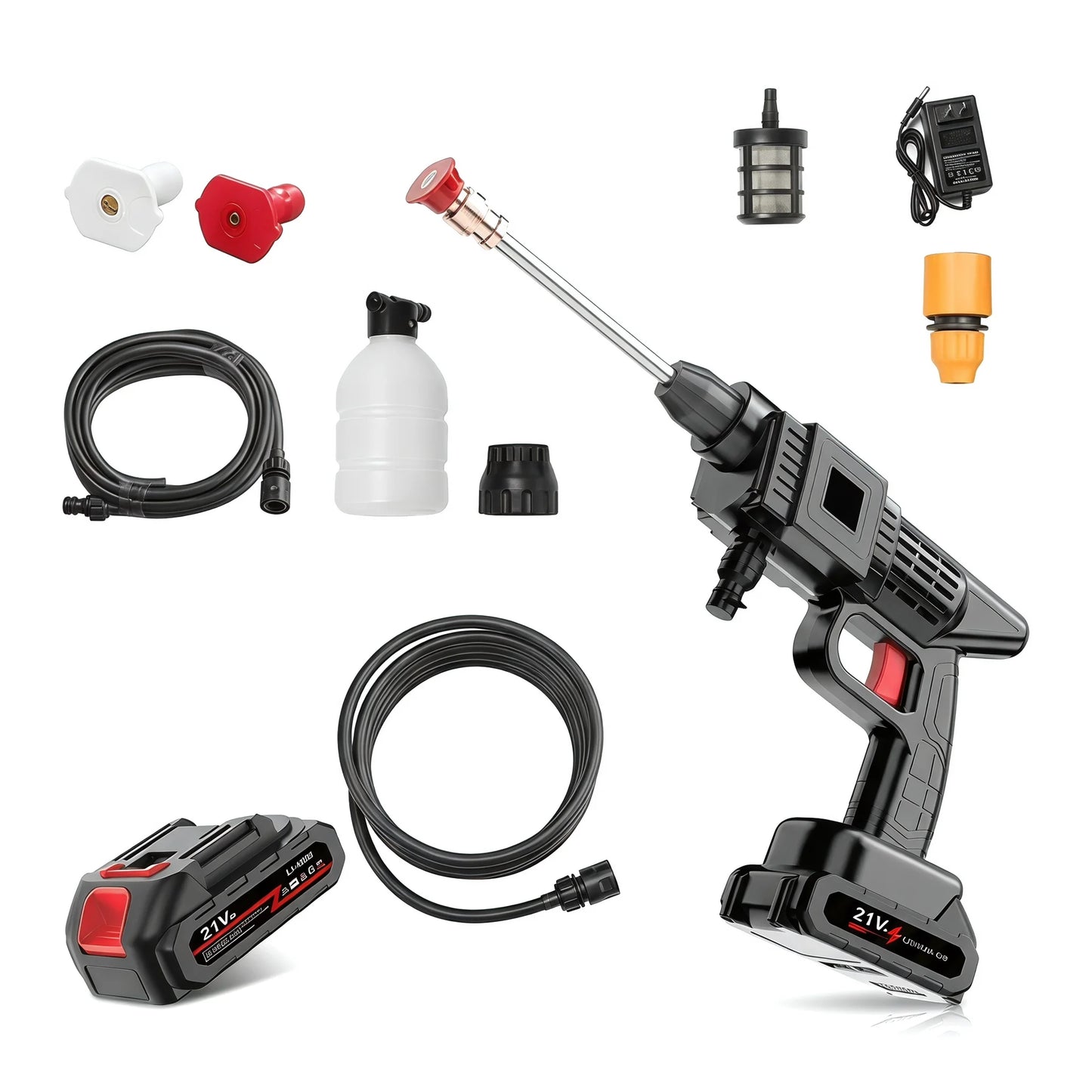 21V Cordless Pressure Washer — 30Bar Portable Car Wash Gun