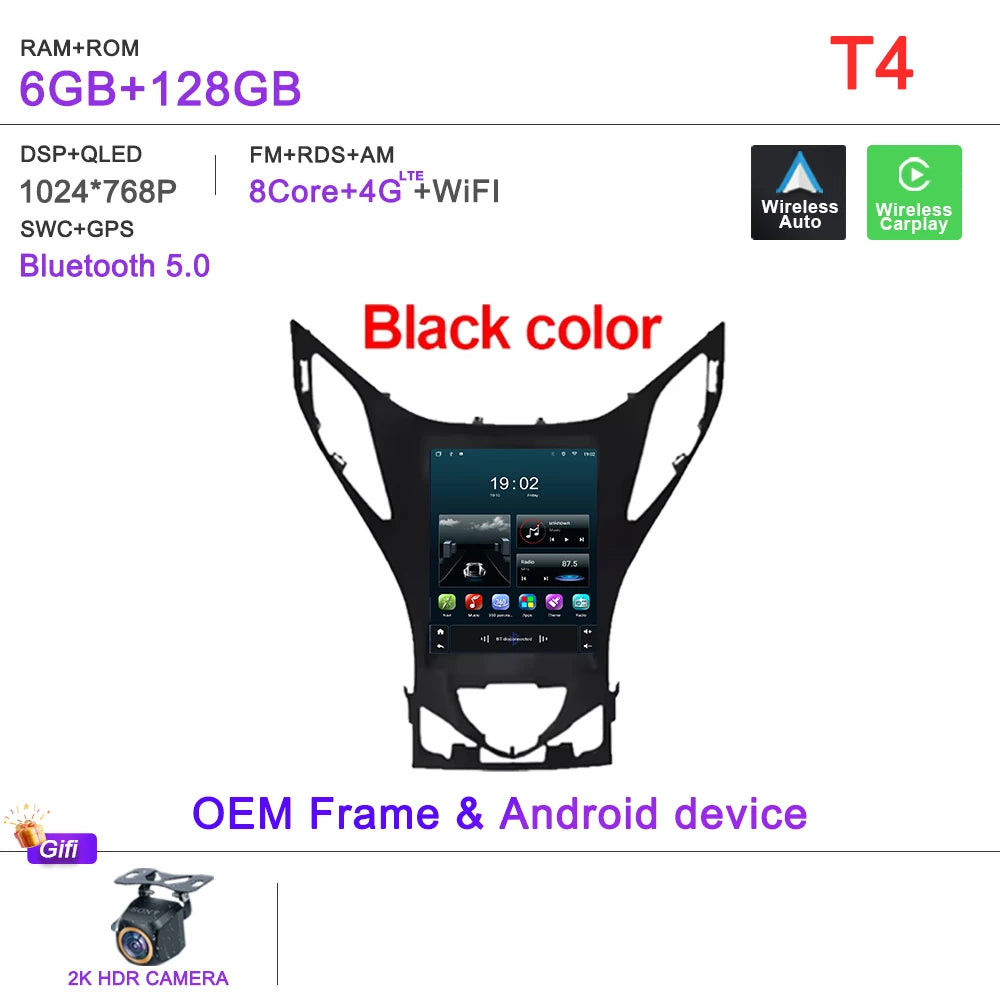 9.7" Car Stereo with Apple CarPlay & Android Auto, Compatible with Hyundai Azera (2011-2012)