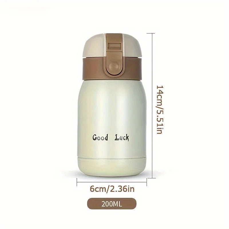 Wholesale 200ML Flip Top Thermal Mug Stainless Steel One Touch Kids Thermos Bottle Flask With Button Lid