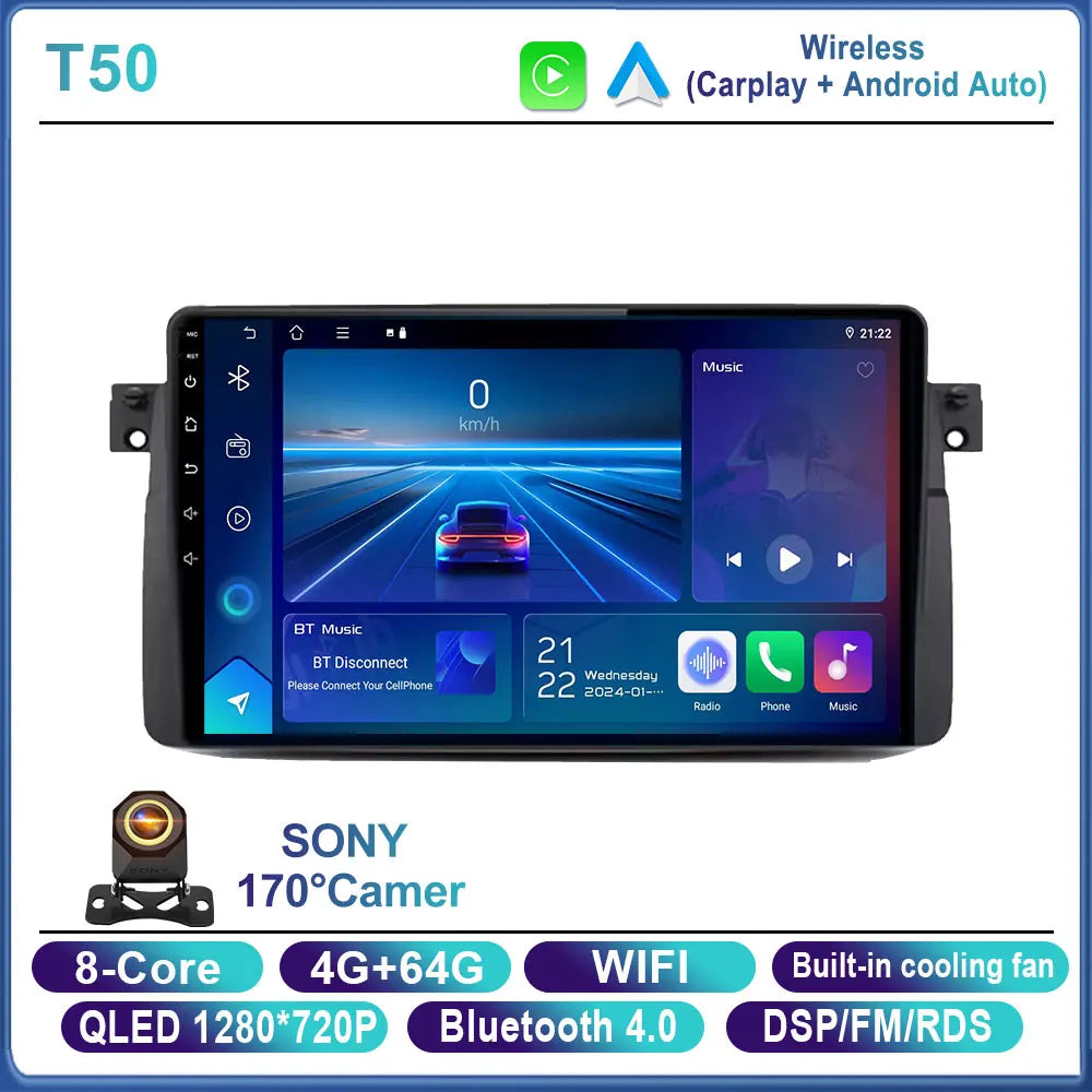 Android 16 Car Radio For BMW E46 M3 X5 1998-2006 Multimedia Video Player GPS 4G Carplay Auto Stereo RDS DSP DVD Head Unit WIFI