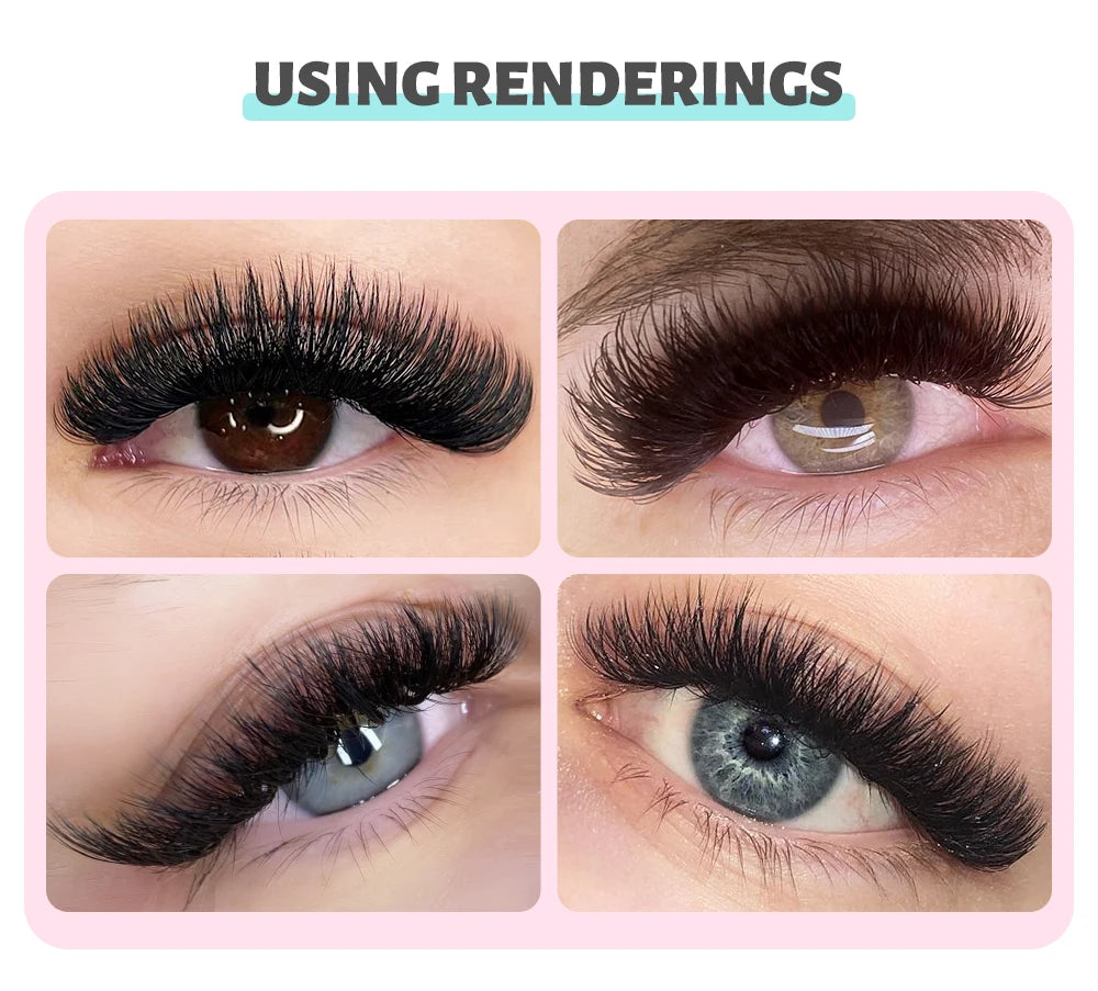 ABONNIE Matte Black Easy Fan Lashes Cashmere Blooming Eyelash Extensions Self-Making Fans Mega Volume Eyelash