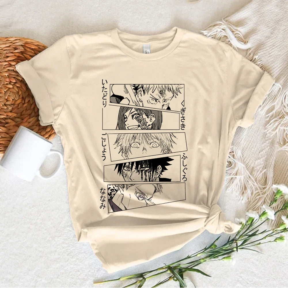 Gojo Anime t shirt women Y2K graphic streetwear top girl Japanese anime streetwear clothes
