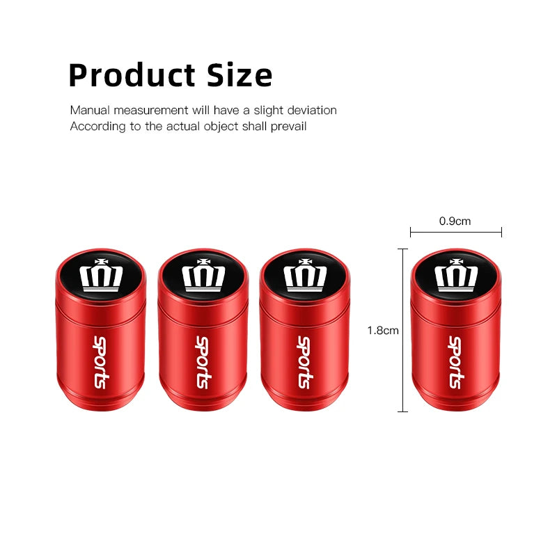 4Pcs Car Tire Valve Caps Metal Dust Proof Cap For Toyota Crown Scion Vellfire Hilux Aygo Yaris Ractis Corolla Caldina Auris Rav4