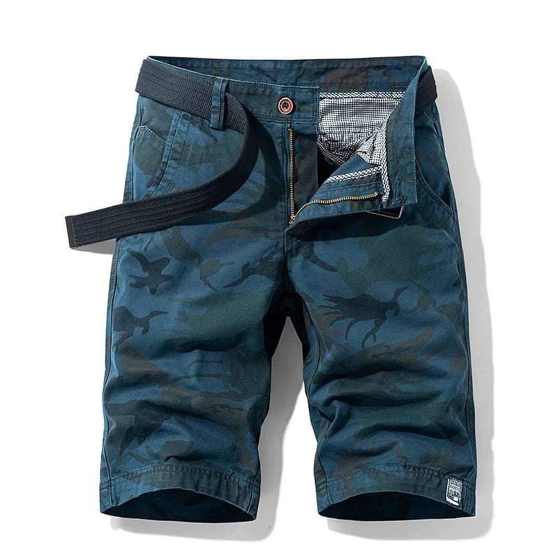 Men's Cargo Camouflage Shorts — Cotton Multi-Pocket Casual Beach Shorts
