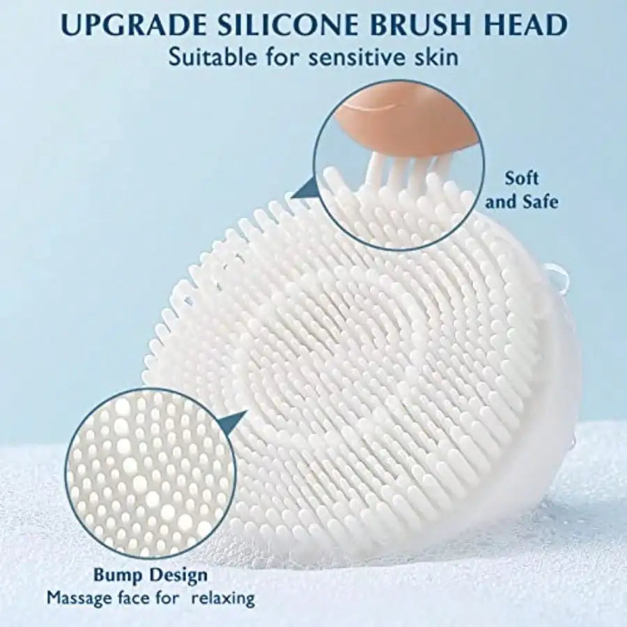 Facial Cleansing Brush Silicone Face Scrubber: 2 In1 FBS-D Electric Exfoliating Device Waterproof Deep Cleaning Exfoliation Rota