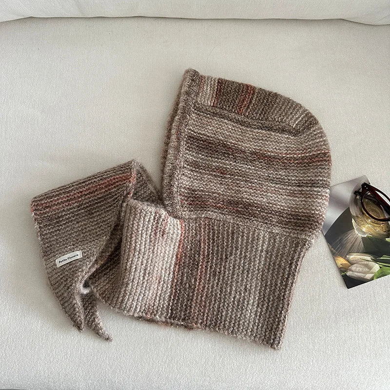 Women's Hooded Scarf and Hat Set - Balaclava Style Winter Wrap - photo 6