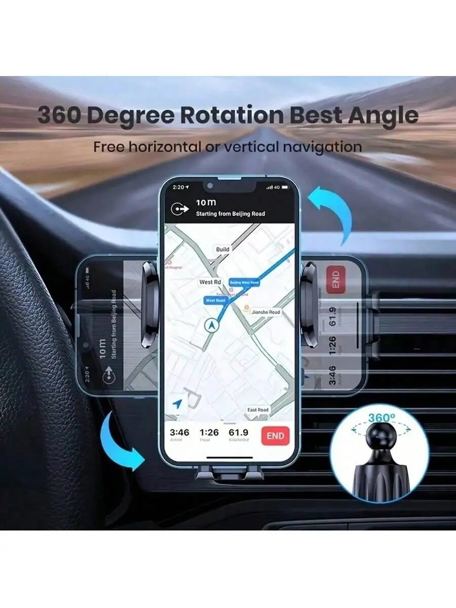Car Phone Holder Mount, TOPK 2023 Upgrade Auto Locking Universal Phone Holder with Hook Clip for Car Air Vent for iPhone Samsung
