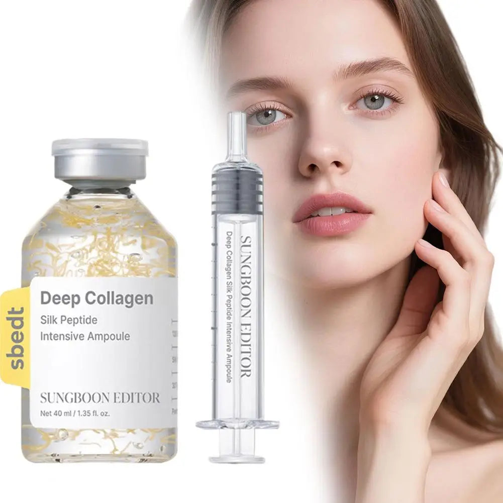 Collagen Ampoule Essence Liquid Set - Needle Type Firming Anti Wrinkle Line Sculpture Skin Care Moisturizing Repair Serum