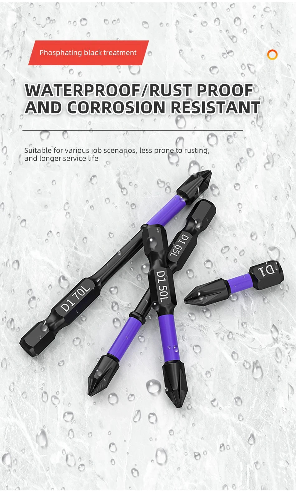 6PC Upgraded High Hardness And Strong Magnetic Bit 25/65/70/90/150mm Non-slip Cross High Hardness Electric Hand Drill Screw Set