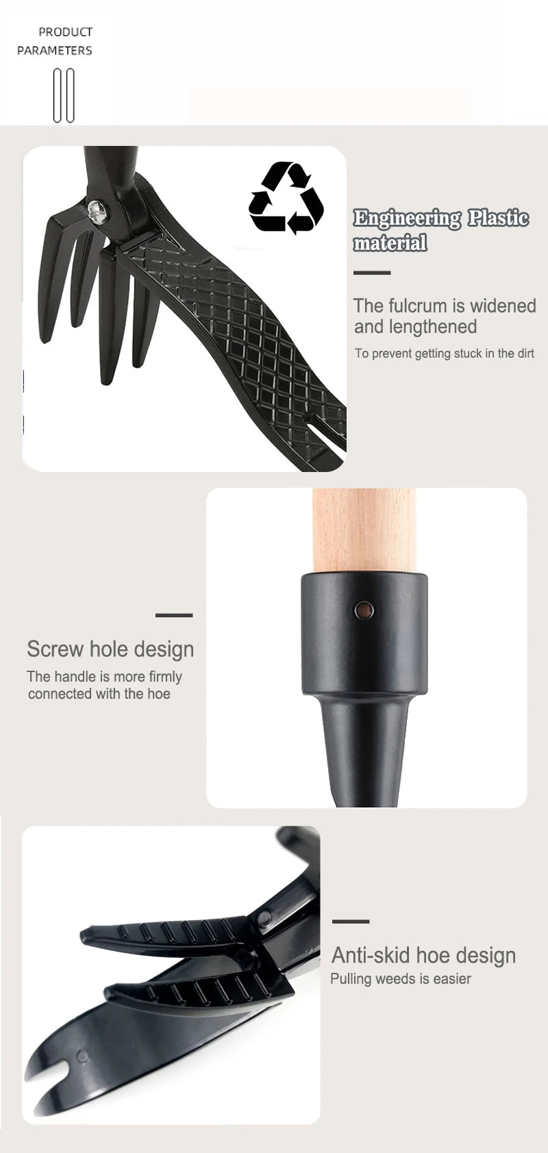 Stand-Up Weed Puller Claw Head — Foot-Pedal Root Remover Tool