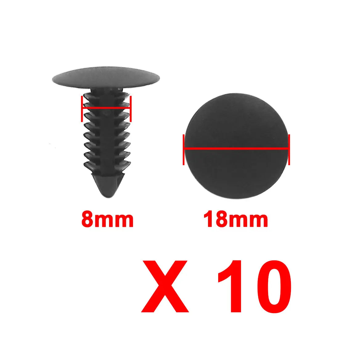 X Autohaux Vehicle Universal 10-100Pcs Gray Beige Plastic Door Bumper Push Rivets Clip 9mm Retainer Clips Fasteners For Auto Car