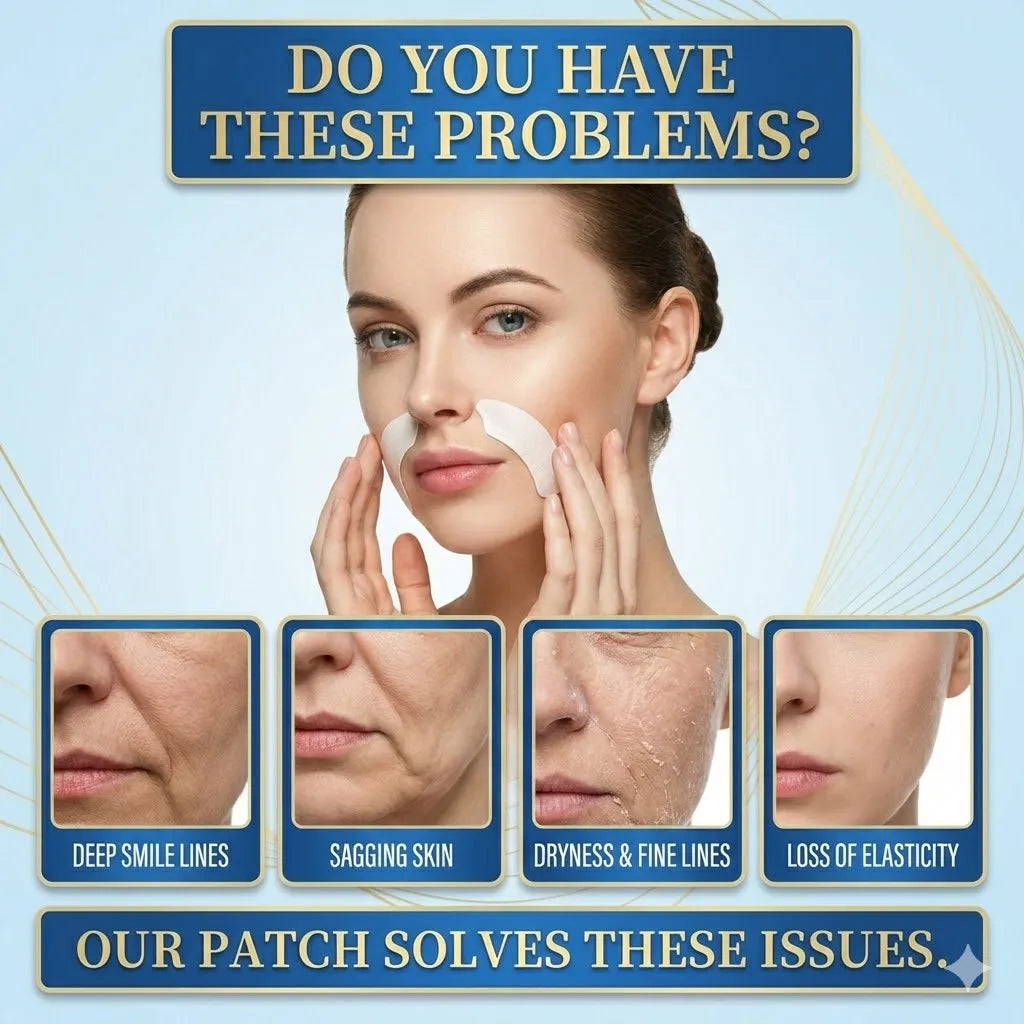 Collagen PDRN Nasolabial Folds Patch Contain Hyaluronic Acid Instant Fade Fine Lines Firming Skin Deep Moisturizing Facial Mask