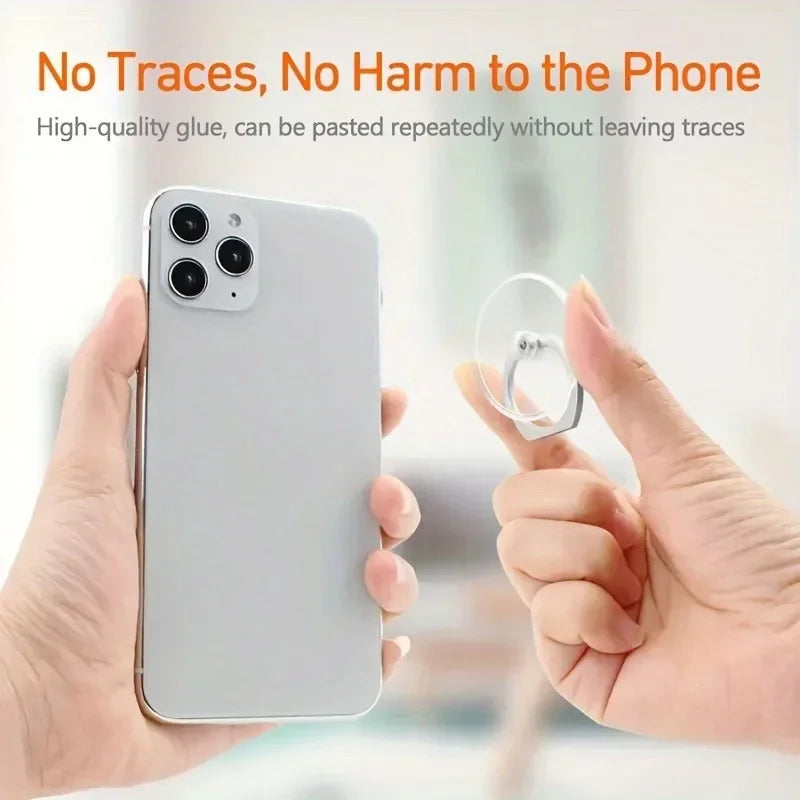 Transparent Cute Cat Phone Ring Holder – Foldable 360° Rotating Stand | Universal Smartphone Accessory