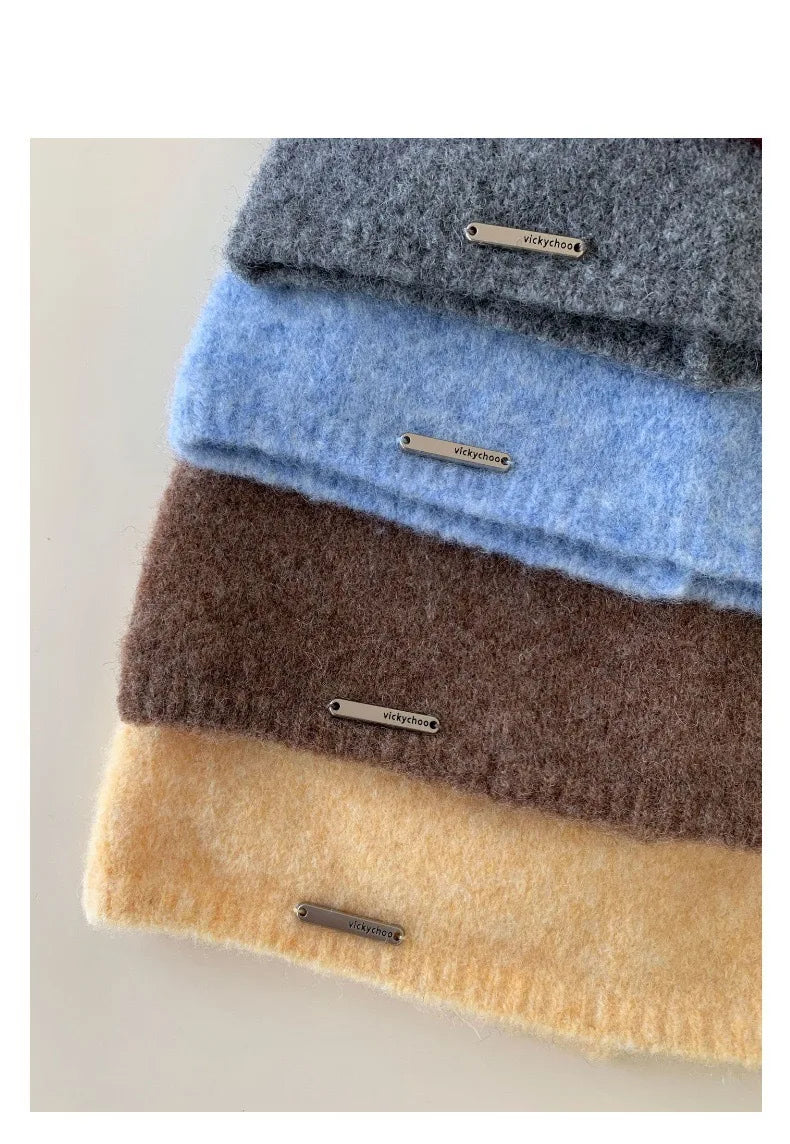 Winter Hat For Women Knitted Hat Skullies Beanies Female Bonnet Woman Knit Cap Solid Color Casual Soft Warm Fashion Accessories