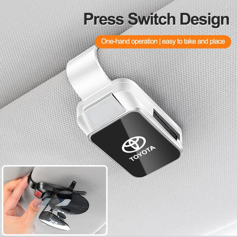 Car Sun Visor Glasses Clips Interior Eyeglasses Storage Holder Compact Storage For Toyota Corolla Hilux Avensis Auris Prado TRD